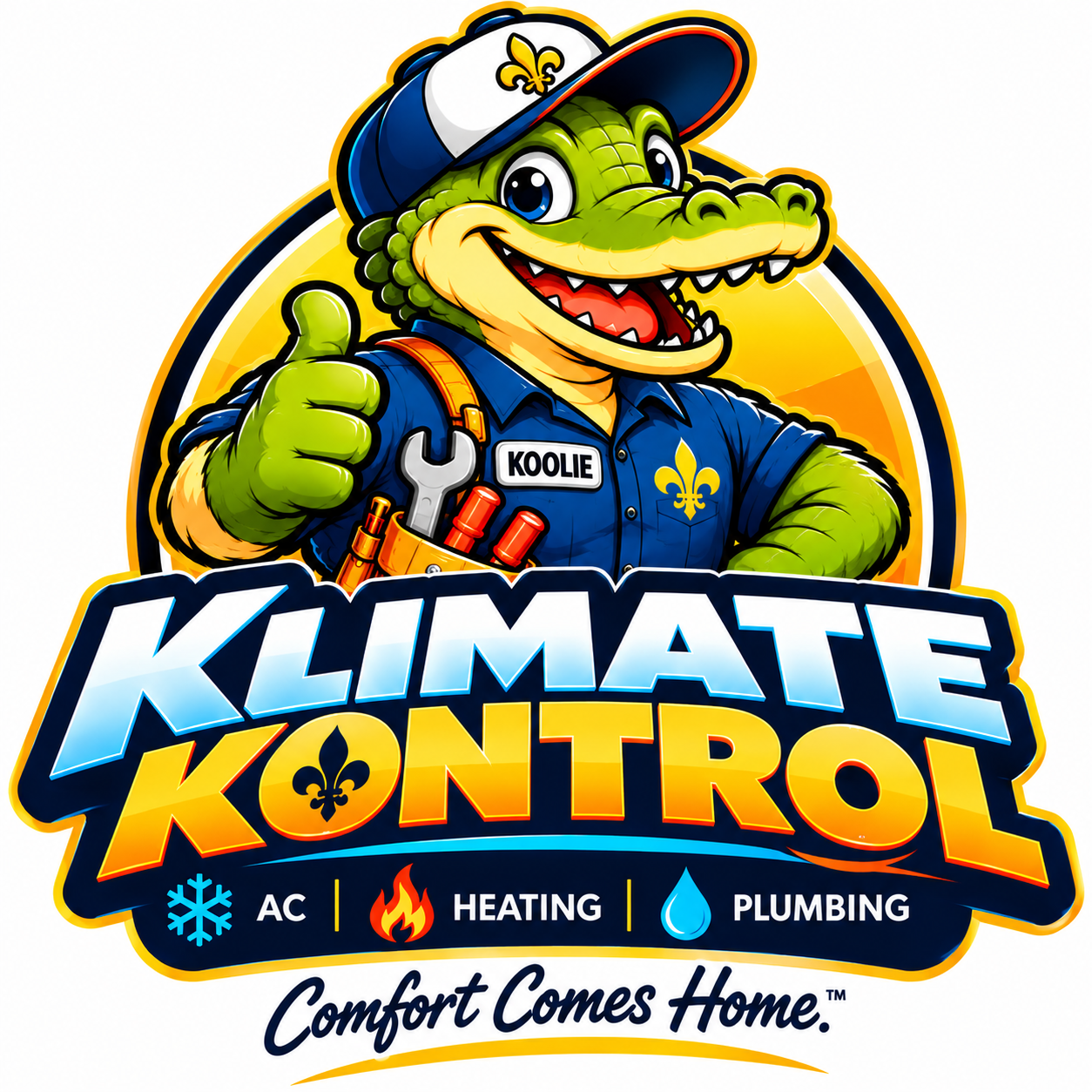 Koolie the Klimate Kontrol alligator mascot